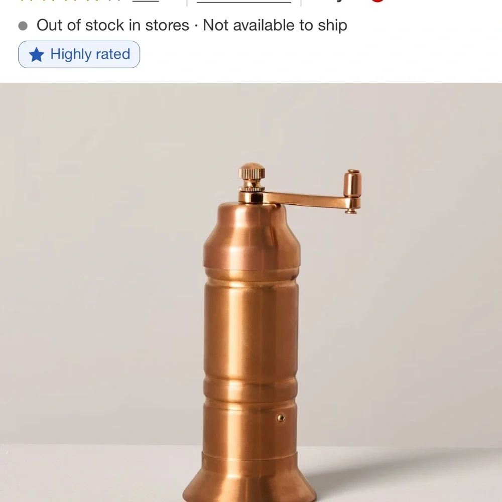 NWT Hearth and Hand Copper Salt/Pepper mill set - Picture 5 of 6